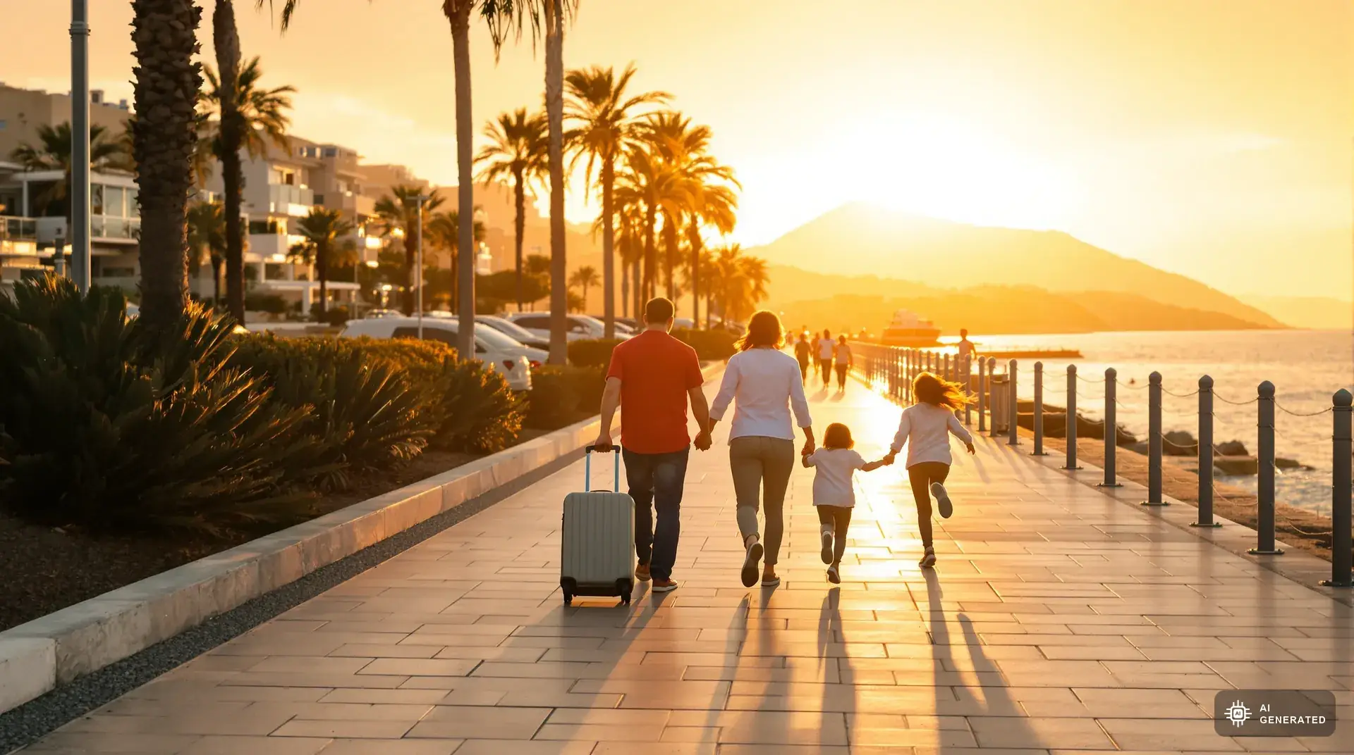 Zypern Auswandern: Krankenversicherung FAQ 2 Eine Familie wandert nach Zypern aus. Der Sonne entgegen nach Paphos.