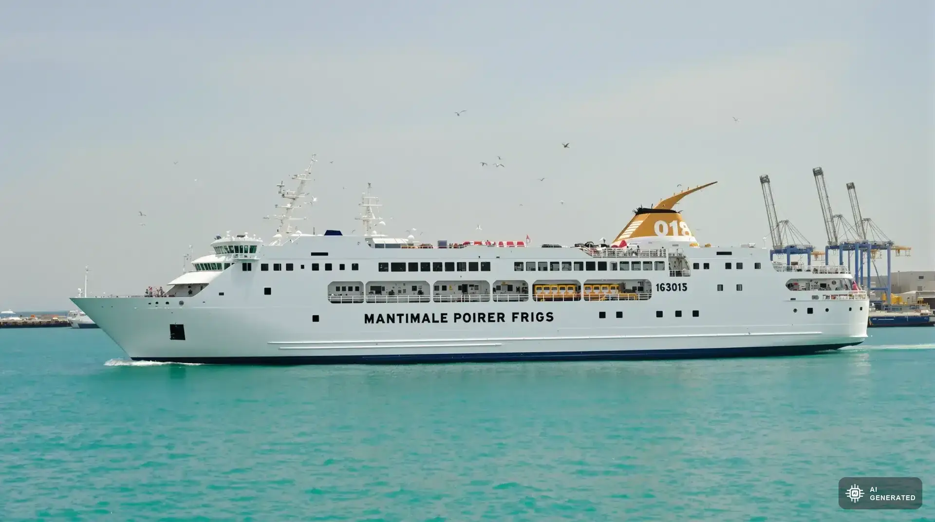 Fähre nach Zypern - Passagierfähre nähert sich dem Hafen von Limassol