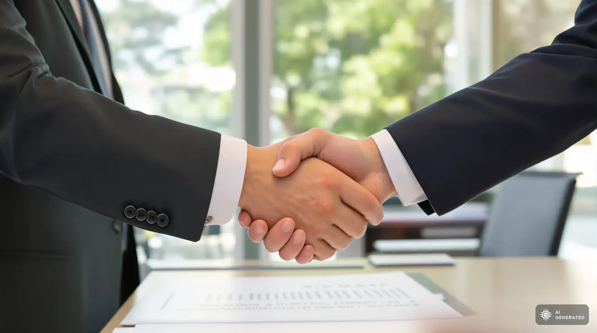 Gesellschafter Zypern Limited - Handschlag über Vertragsdokumenten