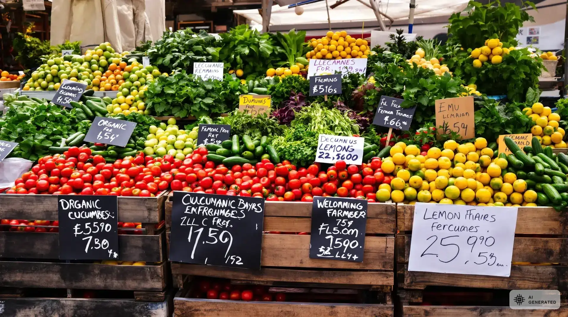 Bioprodukte auf Zypern - lokaler Bauernmarkt mit frischem Gemüse