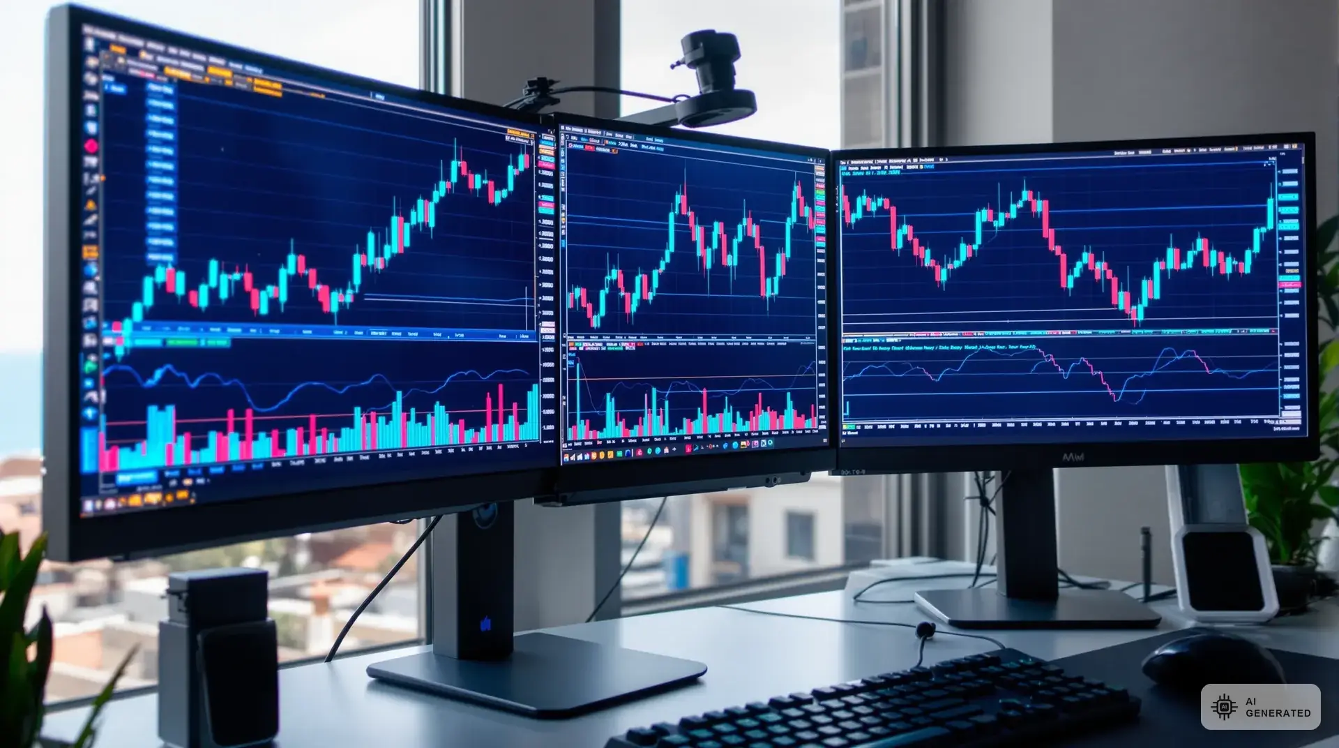 Trading Zypern Steuern: Der komplette Guide 2026 2 Trading Steuern Zypern - Triple-Monitor Trading Setup mit Meerblick